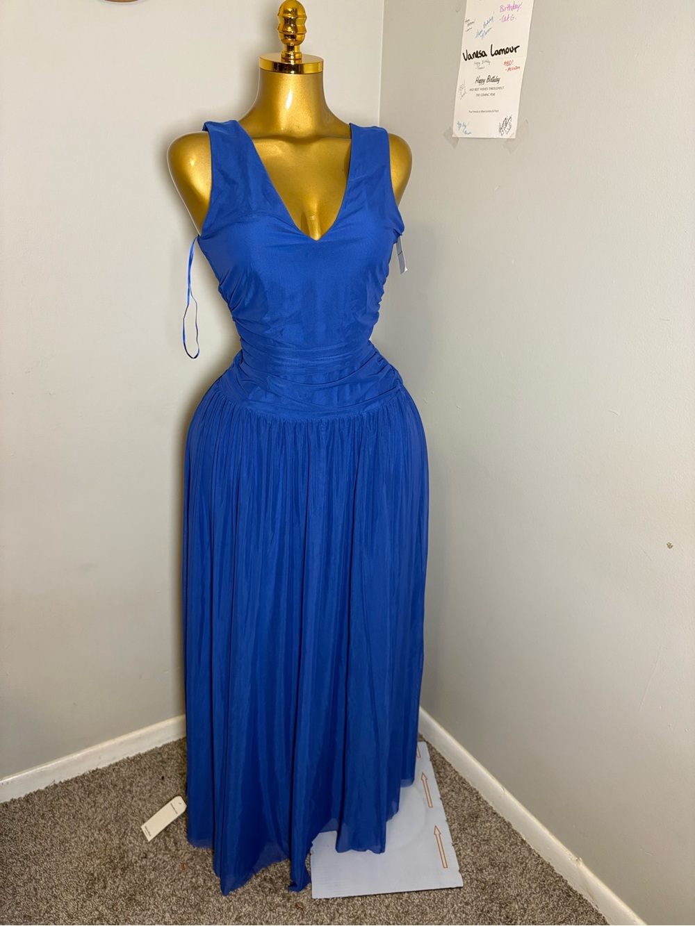 Abercrombie & Fitch Cobalt Blue Sleeveless Maxi Dress